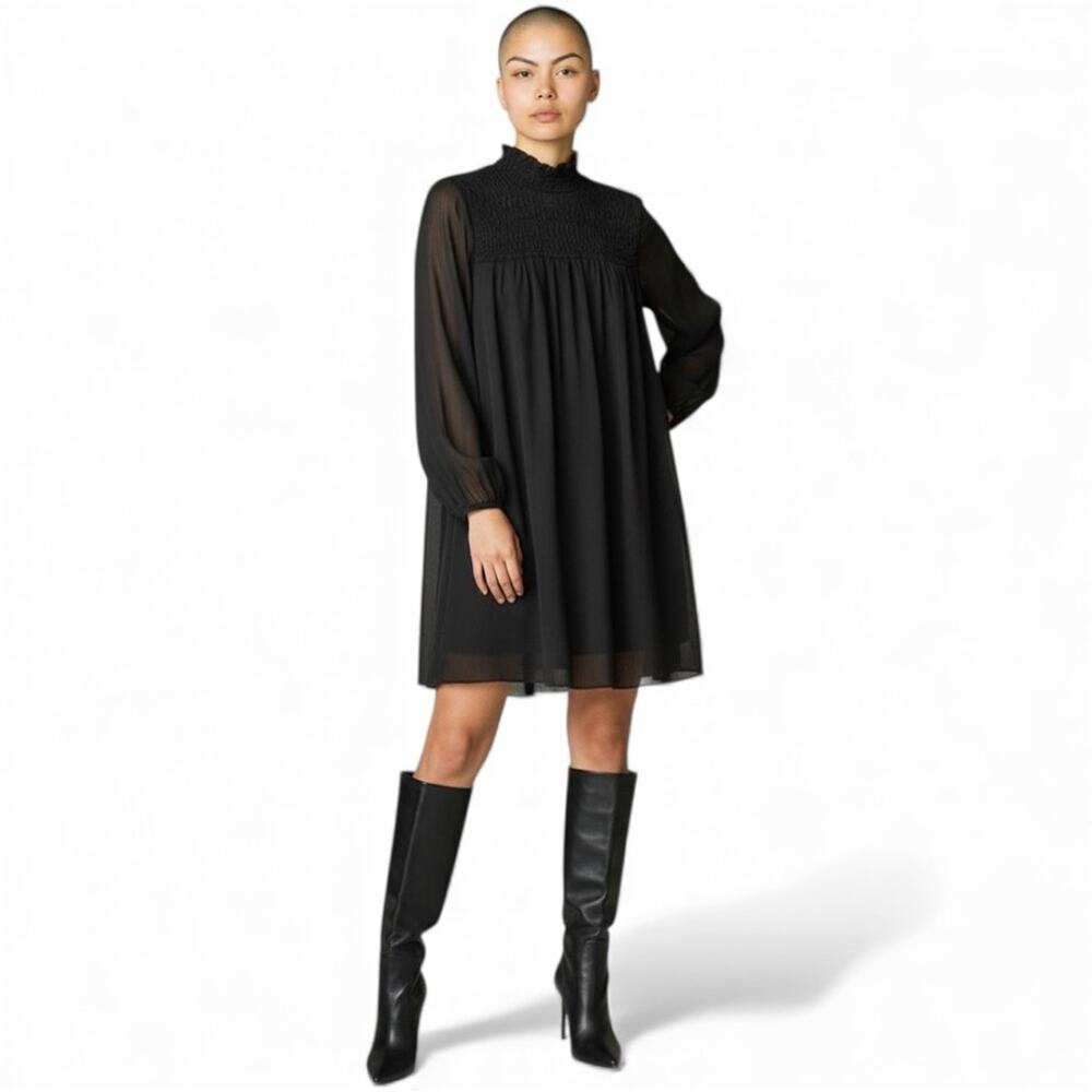 H&M Elegant Black Long Sleeve Dress